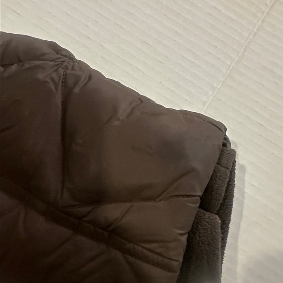 Eddie Bauer Brown goose down Quilted Puffer Jacket w zipper & pockets buttons - Picture 16 of 16